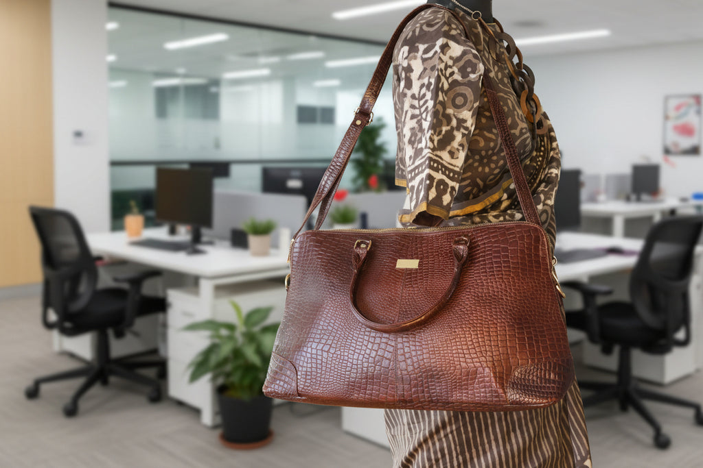 Handbags: Pure Buffalo Leather Travel and  Office Bag.