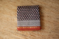Pure Chanderi Silk Saree with Elegant blue  Prints and Zari Border – 100% Handloom Blouse Piece Included