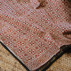 Pure Chanderi Silk Saree with Elegant blue  Prints and Zari Border – 100% Handloom