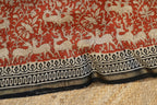 Pure Chanderi Silk Saree with Elegant blue  Prints and Zari Border – 100% Handloom