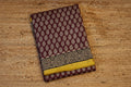 Pure Chanderi Silk Saree with Elegant blue  Prints and Zari Border – 100% Handloom .