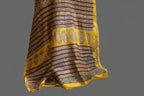 Pure Chanderi Silk Saree with Elegant blue  Prints and Zari Border – 100% Handloom .