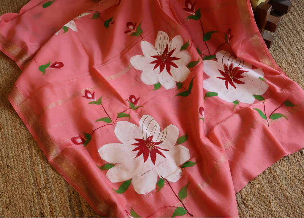 100% Pure Maheshwari Handloom Silk