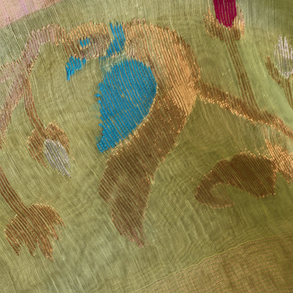 Silk Linen Jamdani Saree – West Bengal Handloom