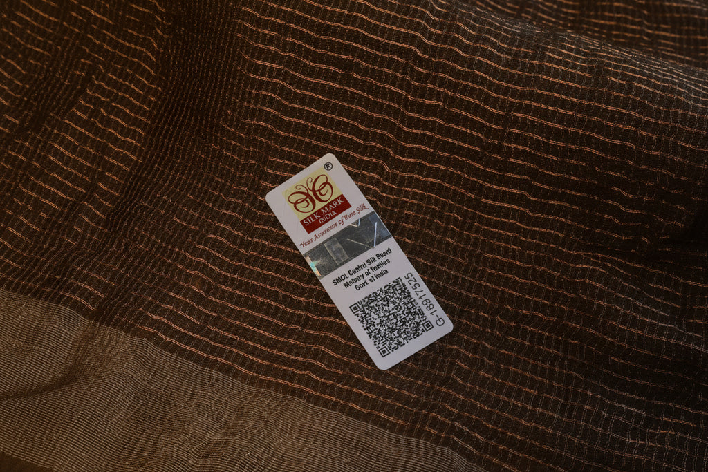 100 % Pure Silk Linen Saree – with silk mark  West Bengal Handloom.
