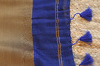 Cotton Handwoven Saree with with Zari Pallu and Tassels . Light weight easy to drape. Comfortable all day.