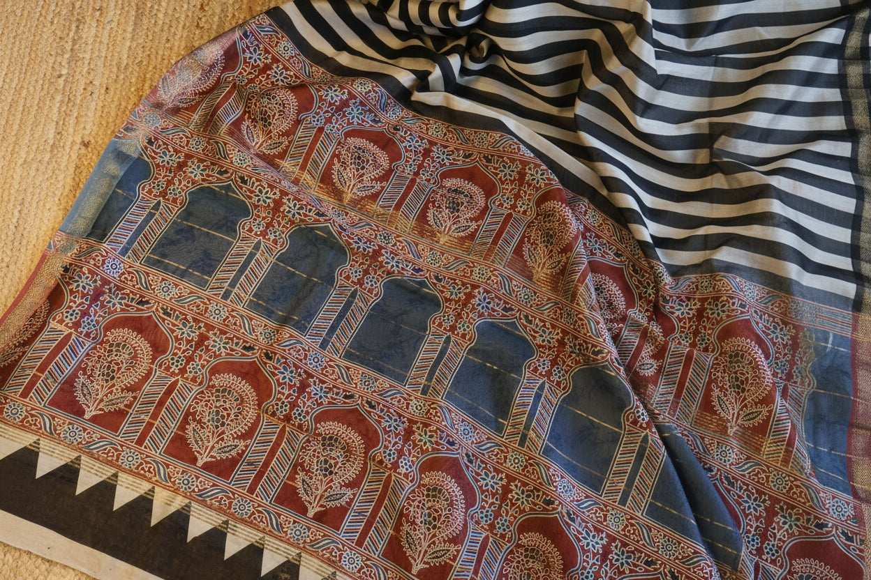 100% Pure Maheshwari Handloom Silk