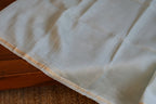 Pure Chanderi Silk Saree with Elegant blue &nbsp;Prints and Zari Border – 100% Handloom.
