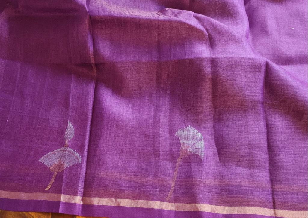 Tussar Jamdani Handwoven Saree with Intricate Motifs