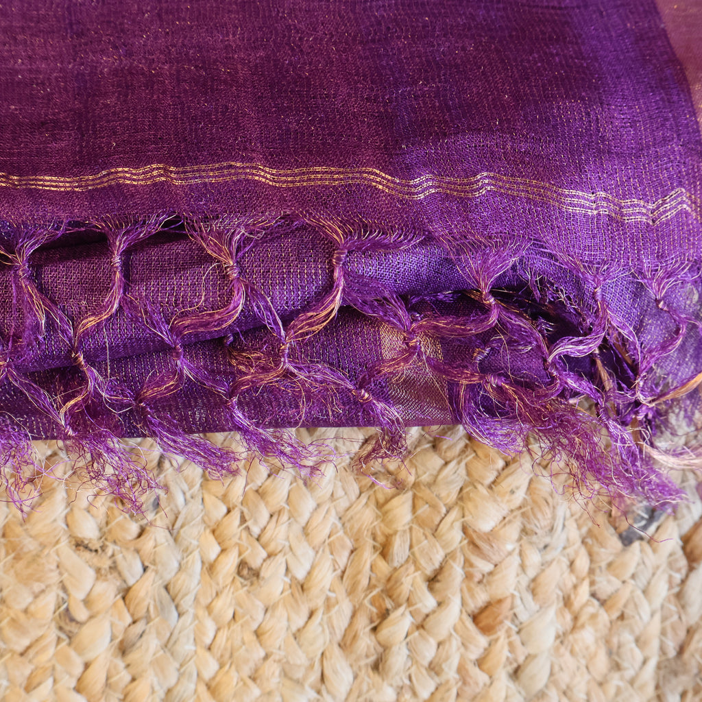 Tussar Jamdani Handwoven Saree with Intricate Motifs