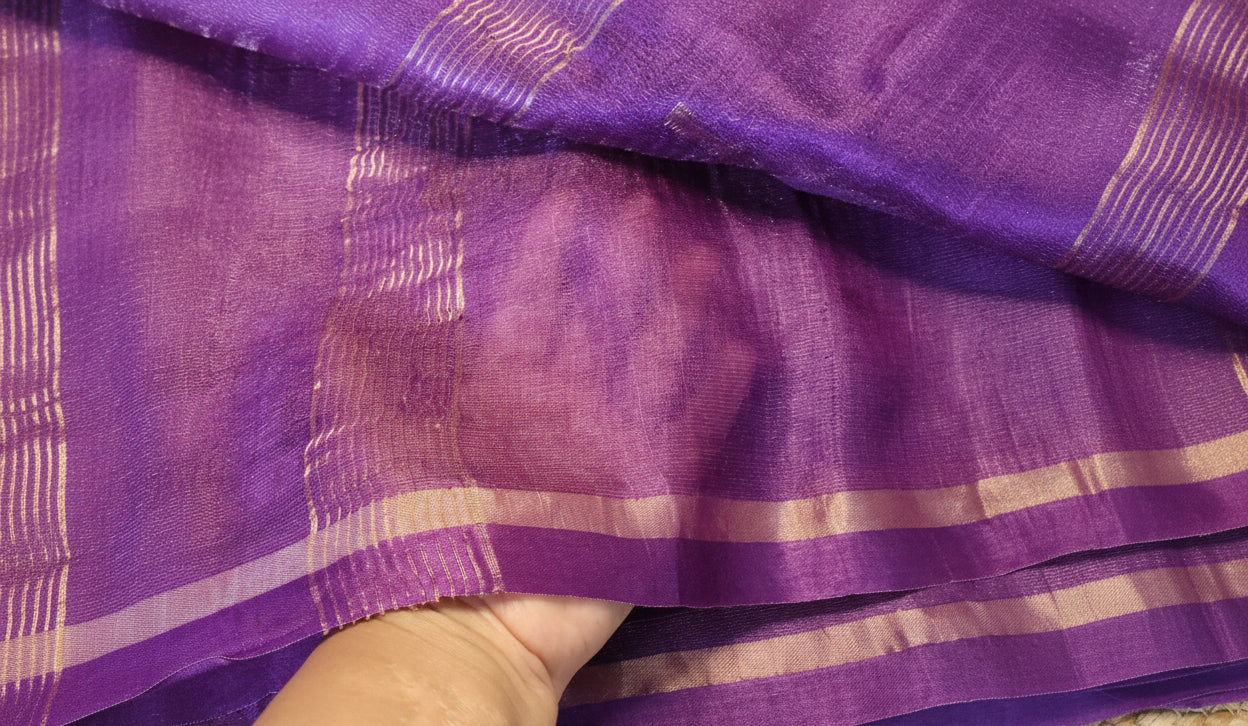 Tussar Jamdani Handwoven Saree with Intricate Motifs
