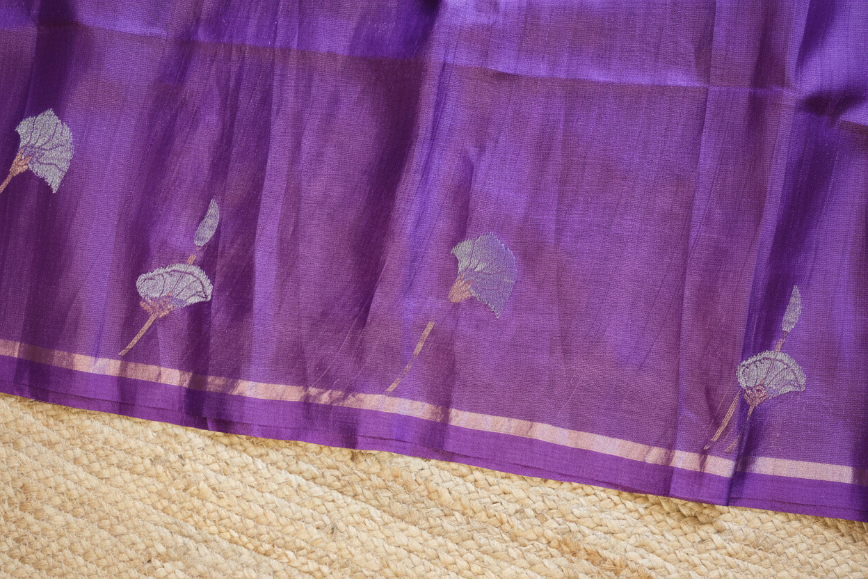 Tussar Jamdani Handwoven Saree with Intricate Motifs