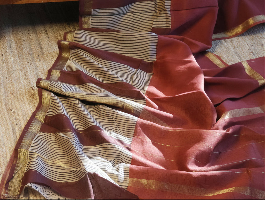 100% Pure Maheshwari Handloom Silk