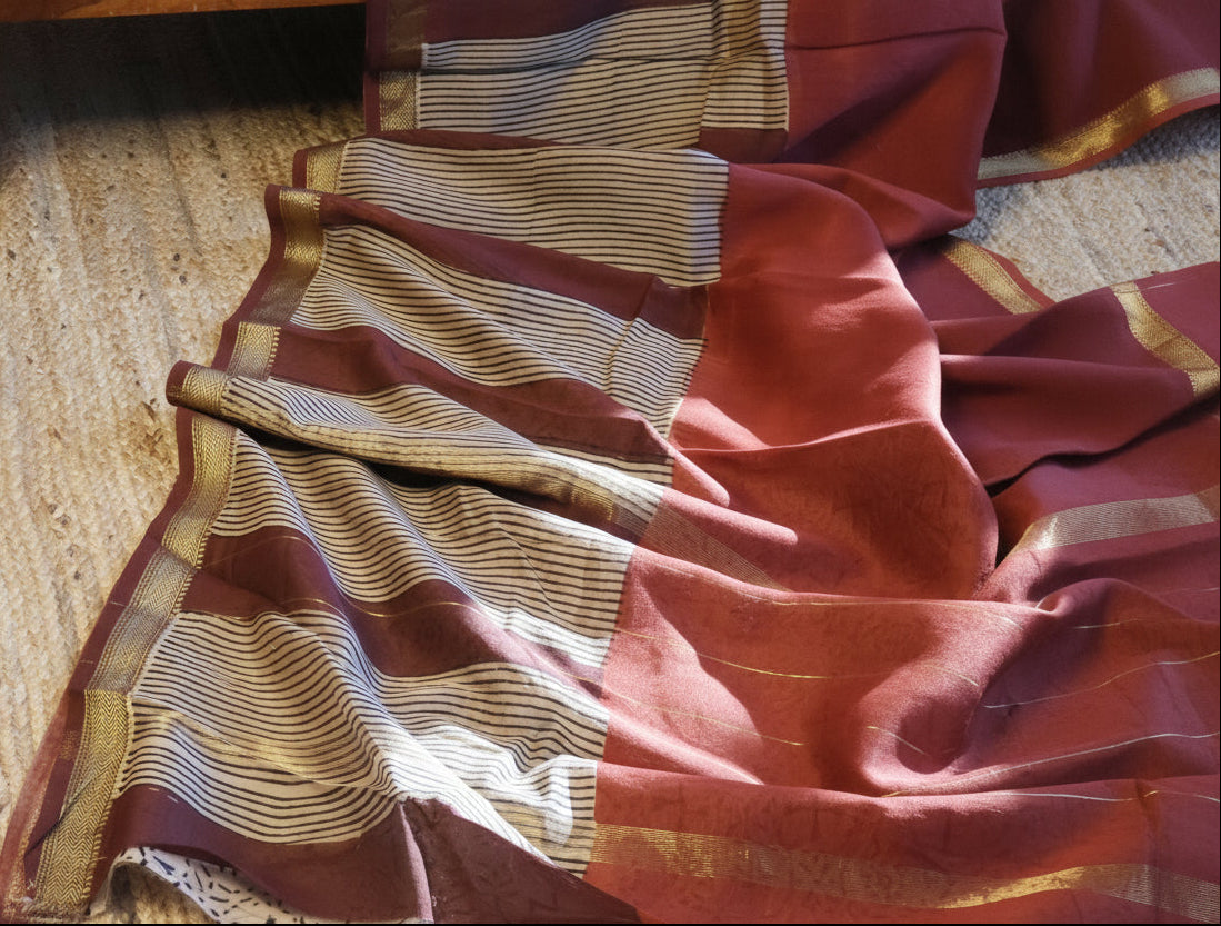 100% Pure Maheshwari Handloom Silk