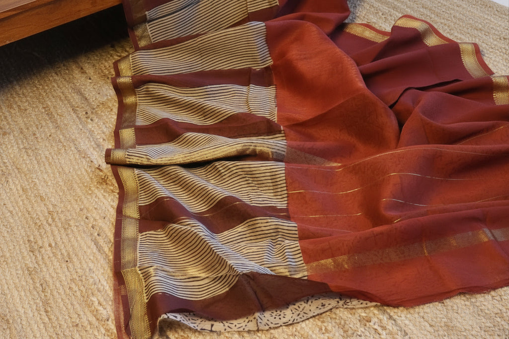 100% Pure Maheshwari Handloom Silk