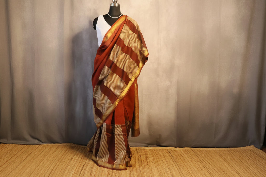 100% Pure Maheshwari Handloom Silk