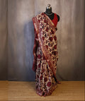 Maheshwari Handloom White Saree with Black Stripes and Silk Zari – 80% Silk, 20% Cotton (Cotton Silk) – Comes with Matching Blouse Piece