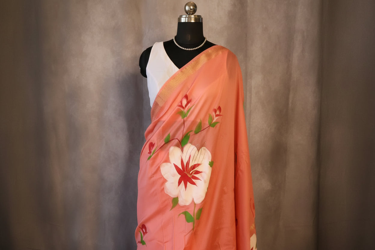 100% Pure Maheshwari Handloom Silk