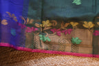 Handwoven Saree with Pure Zari cotton raw silk blend with blouse. Light weight easy to drape. Comfortable all day.
