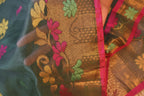 Handwoven Saree with Pure Zari cotton raw silk blend with blouse. Light weight easy to drape. Comfortable all day.