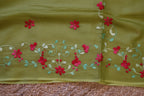 Handloom Saree from Bengal with hand-Embroidered Pure Cotton Saree
