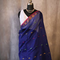Handwoven Saree with Pure Zari cotton raw silk blend with blouse. Light weight easy to drape. Comfortable all day.