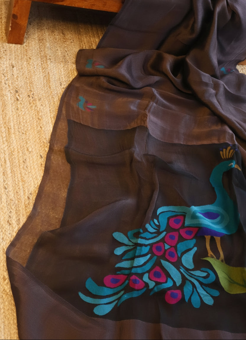 Silk Linen Jamdani Saree – West Bengal Handloom
