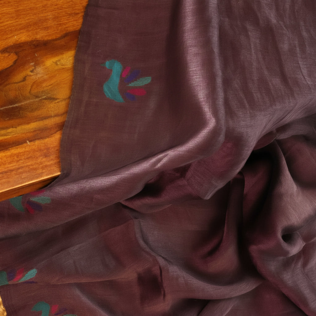Silk Linen Jamdani Saree – West Bengal Handloom