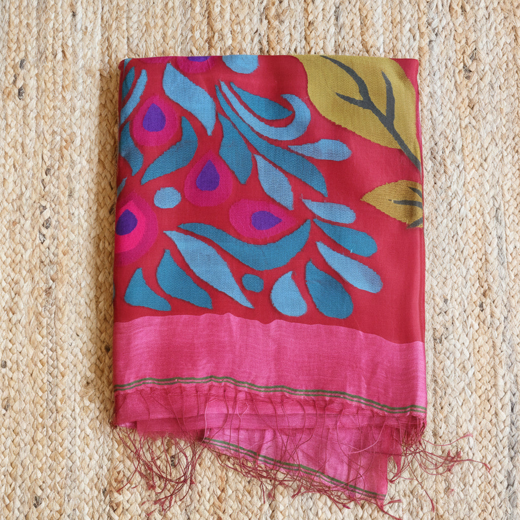 Silk Linen Jamdani Saree – West Bengal Handloom