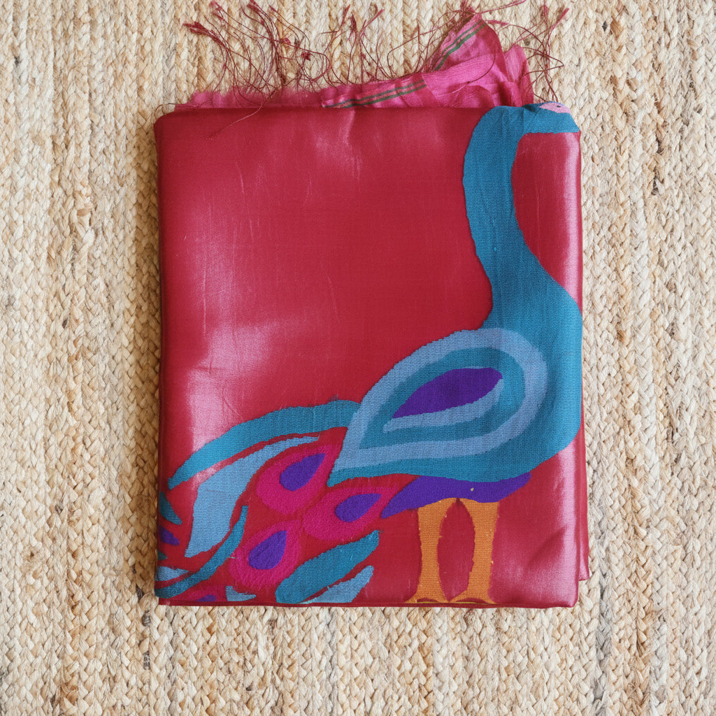 Silk Linen Jamdani Saree – West Bengal Handloom