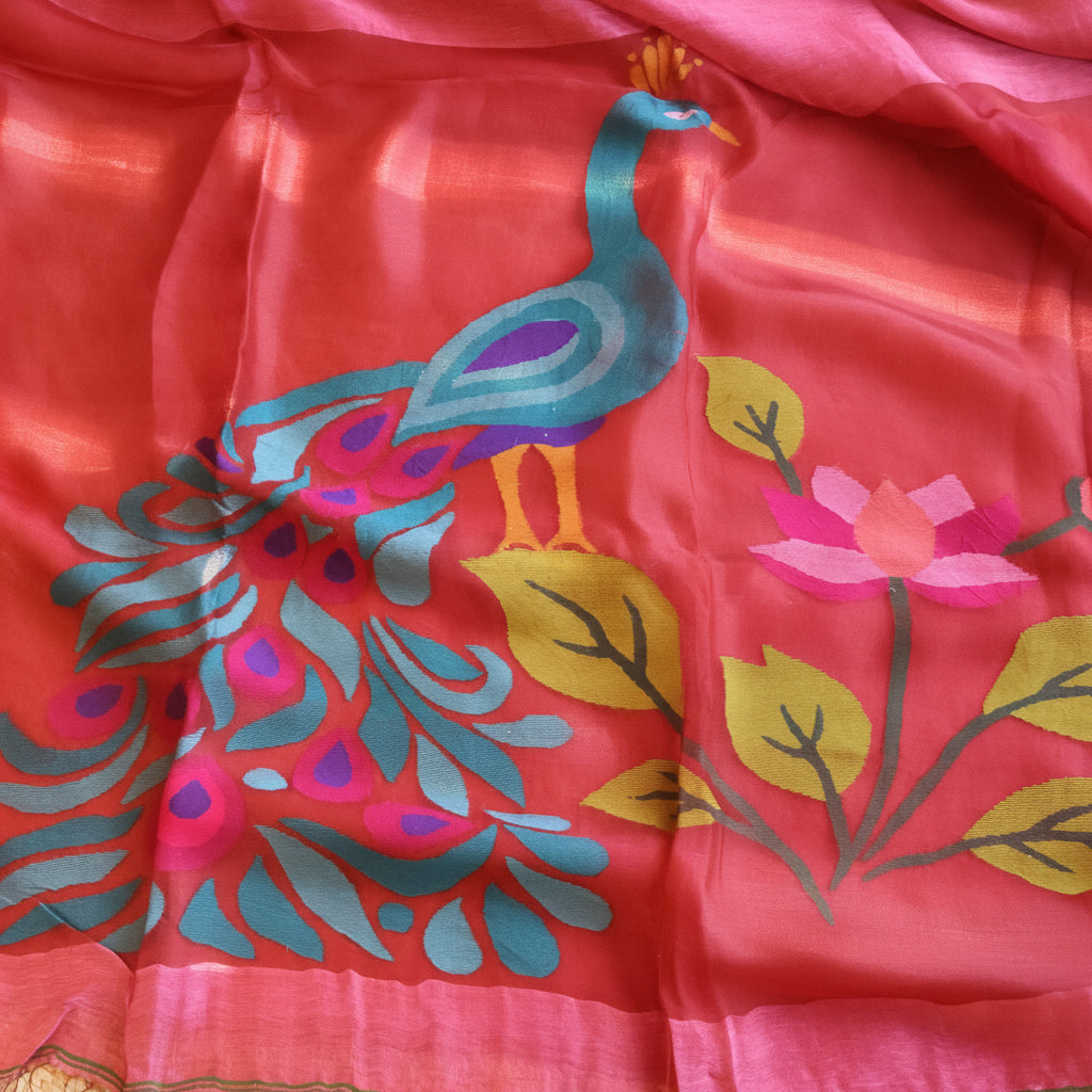 Silk Linen Jamdani Saree – West Bengal Handloom