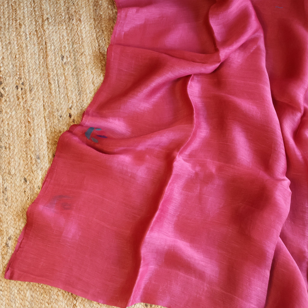 Silk Linen Jamdani Saree – West Bengal Handloom