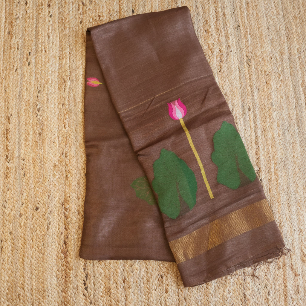 Silk Linen Jamdani Saree – West Bengal Handloom