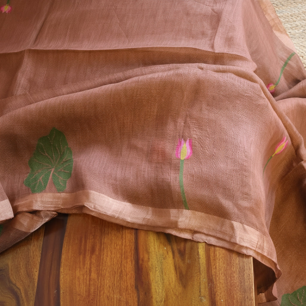 Silk Linen Jamdani Saree – West Bengal Handloom