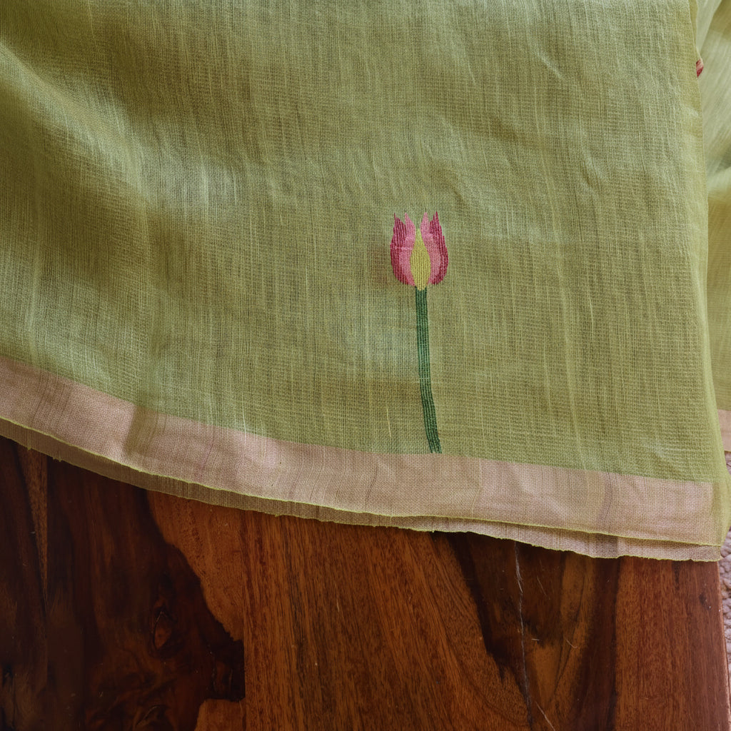 Silk Linen Jamdani Saree – West Bengal Handloom