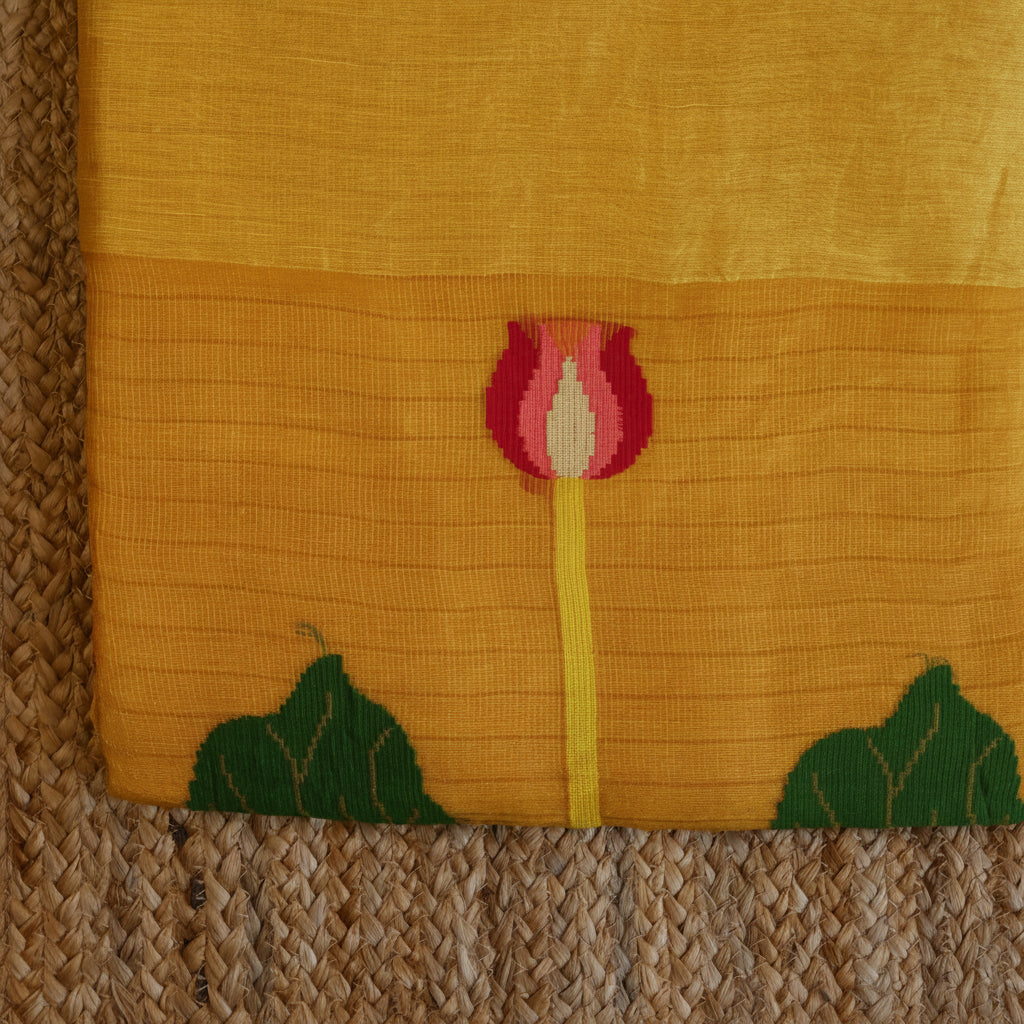Silk Linen Jamdani Saree – West Bengal Handloom