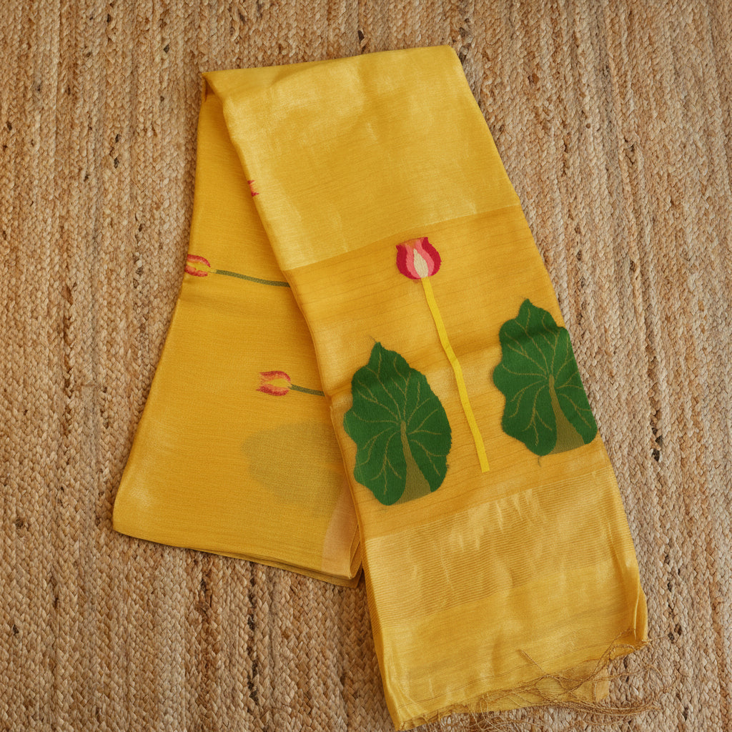 Silk Linen Jamdani Saree – West Bengal Handloom