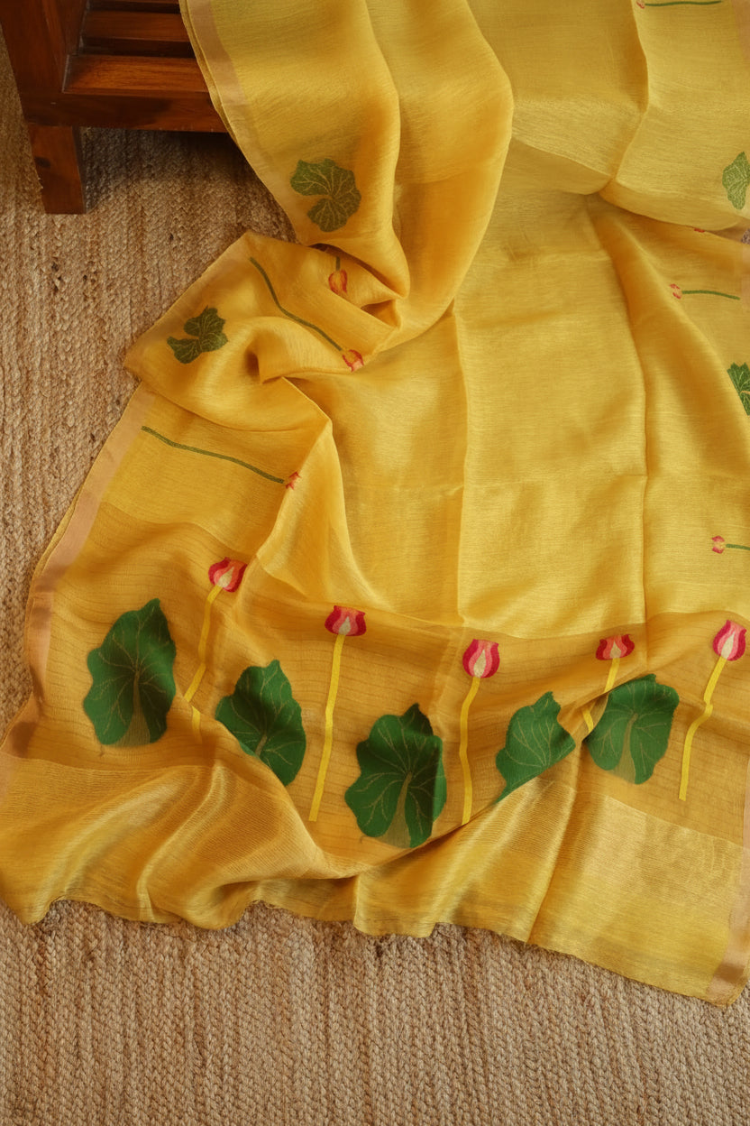 Silk Linen Jamdani Saree – West Bengal Handloom