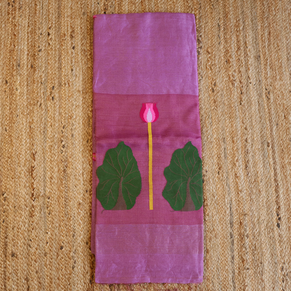 Silk Linen Jamdani Saree – West Bengal Handloom