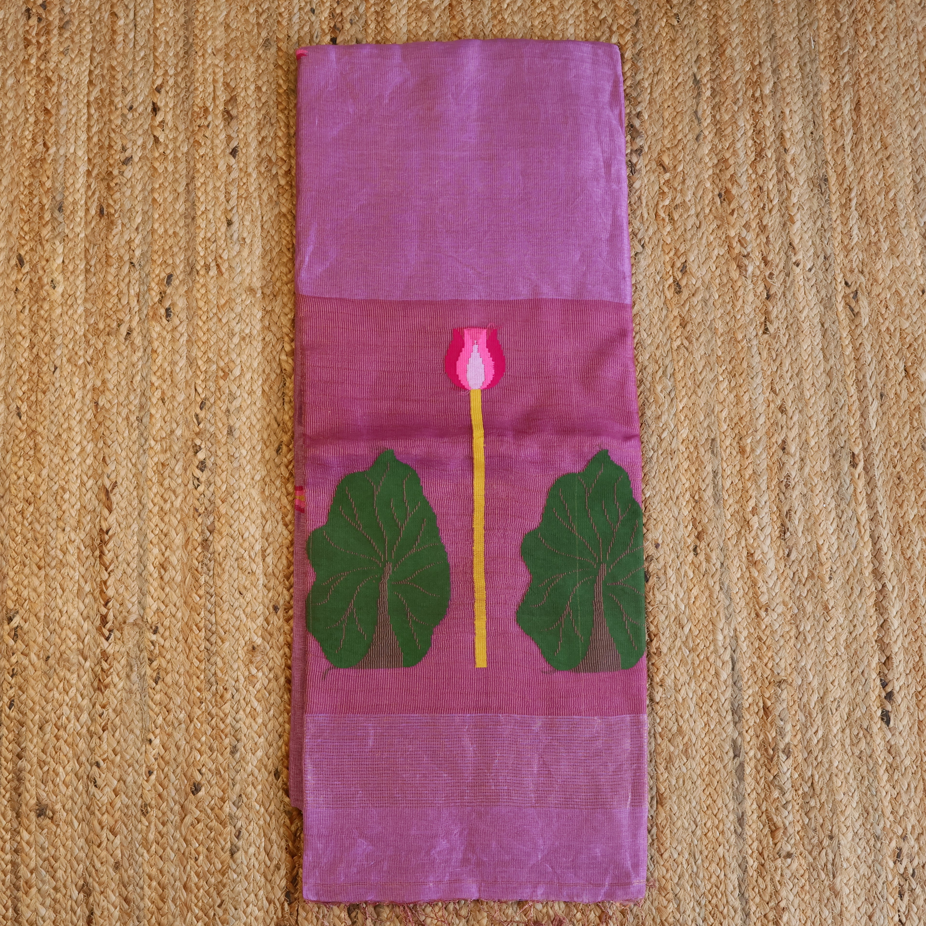 Silk Linen Jamdani Saree – West Bengal Handloom