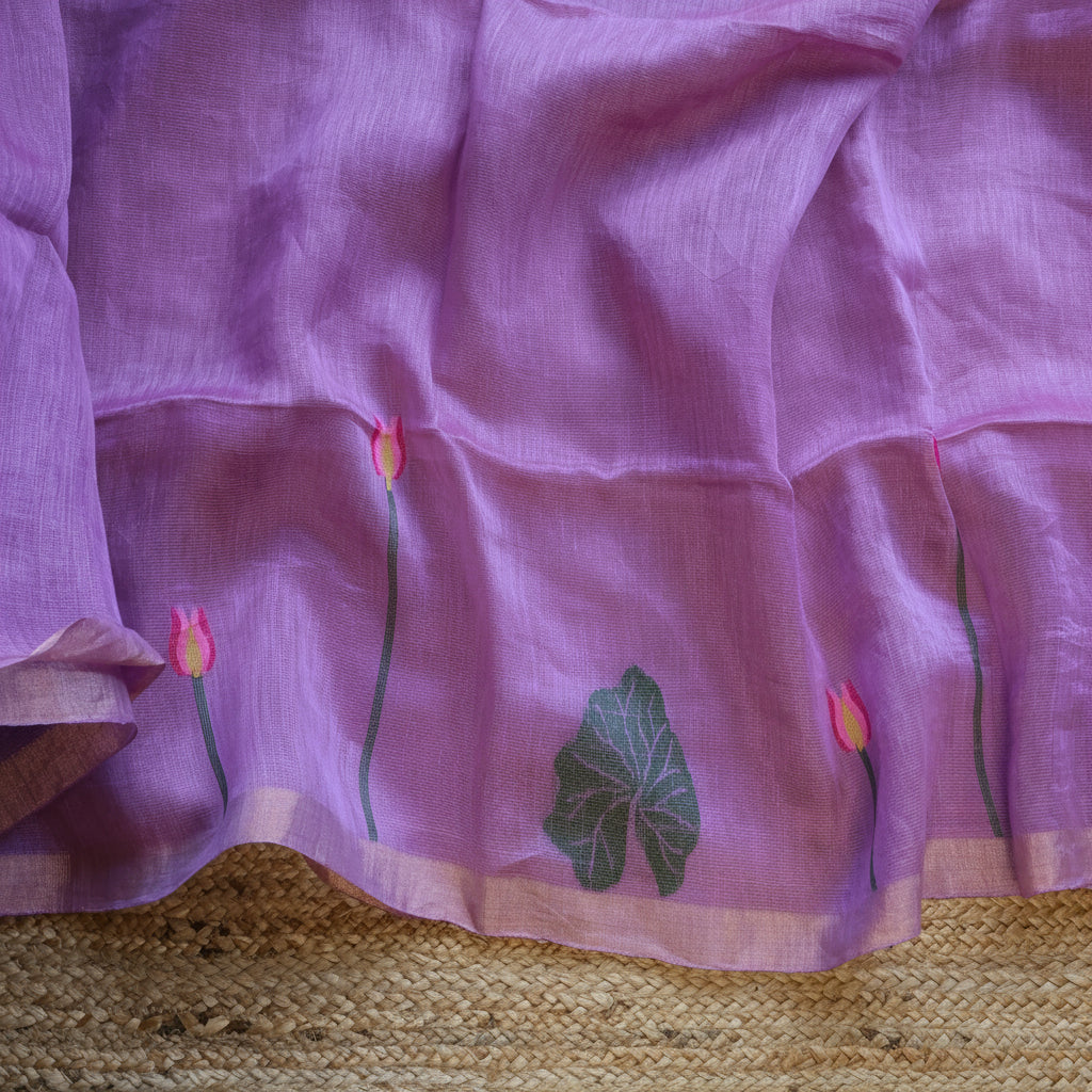 Silk Linen Jamdani Saree – West Bengal Handloom
