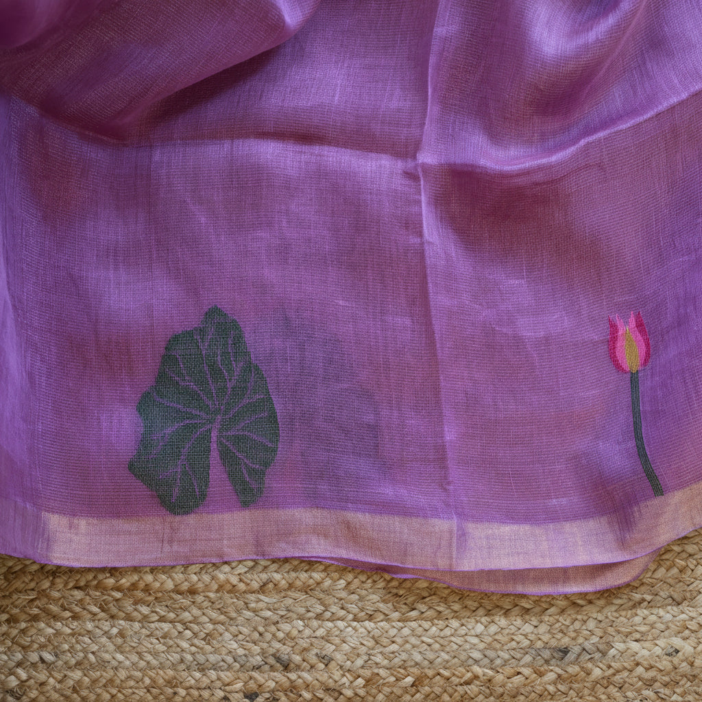 Silk Linen Jamdani Saree – West Bengal Handloom