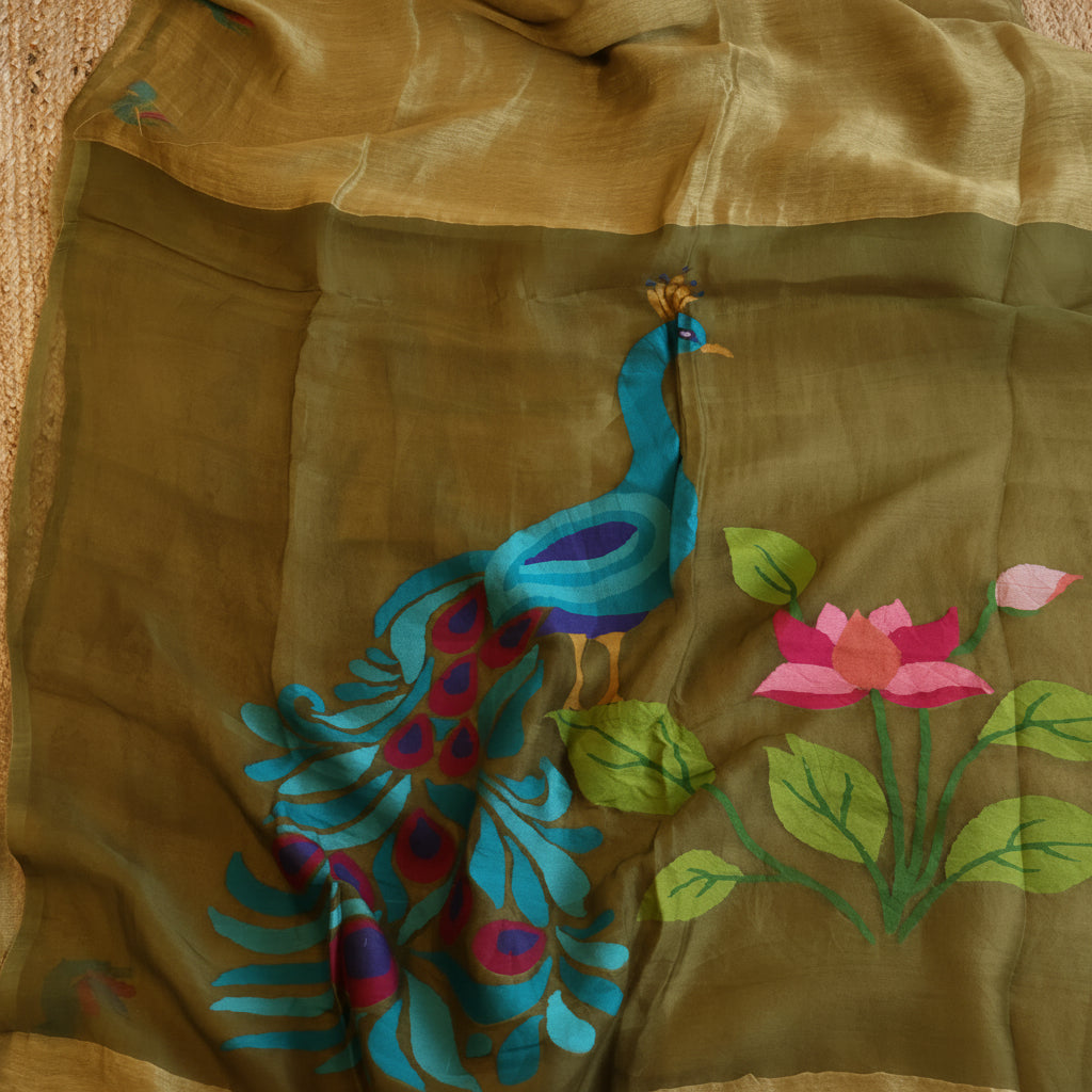 Silk Linen Jamdani Saree – West Bengal Handloom
