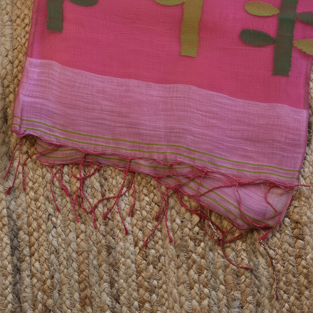 Silk Linen Jamdani Saree – West Bengal Handloom