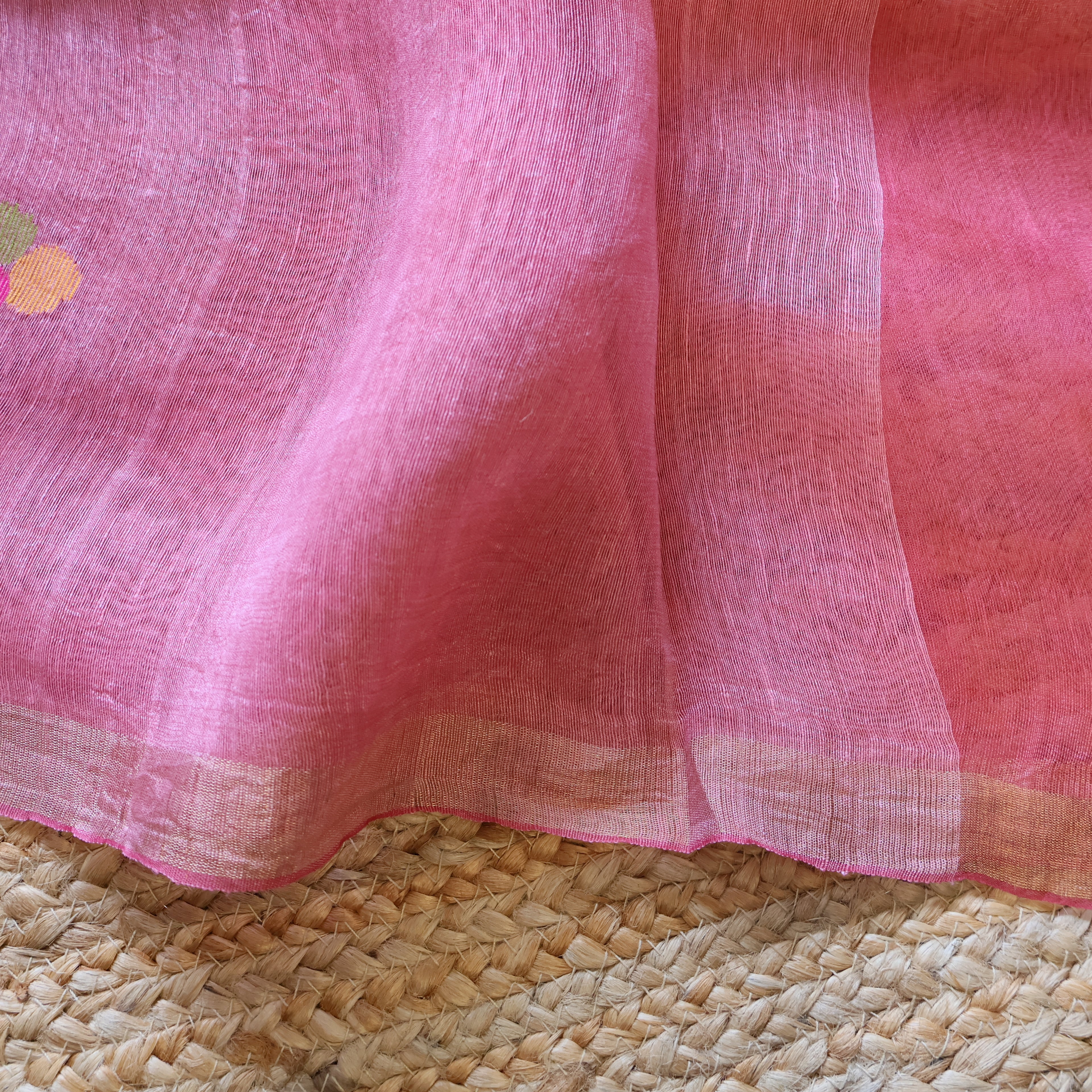 Silk Linen Jamdani Saree – West Bengal Handloom
