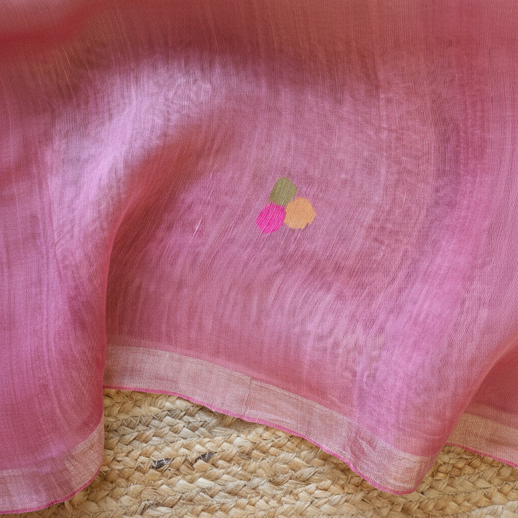 Silk Linen Jamdani Saree – West Bengal Handloom