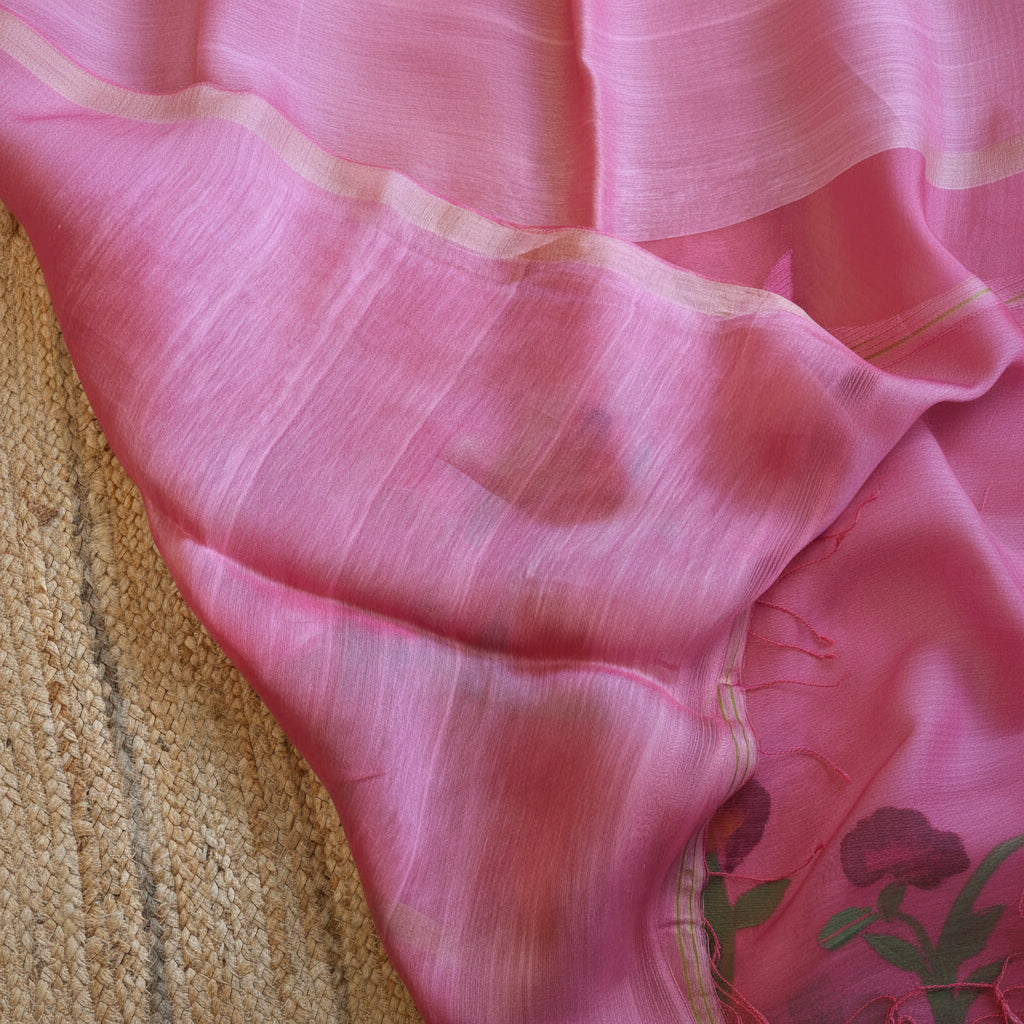 Silk Linen Jamdani Saree – West Bengal Handloom