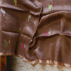 Silk Linen Jamdani Saree – West Bengal Handloom