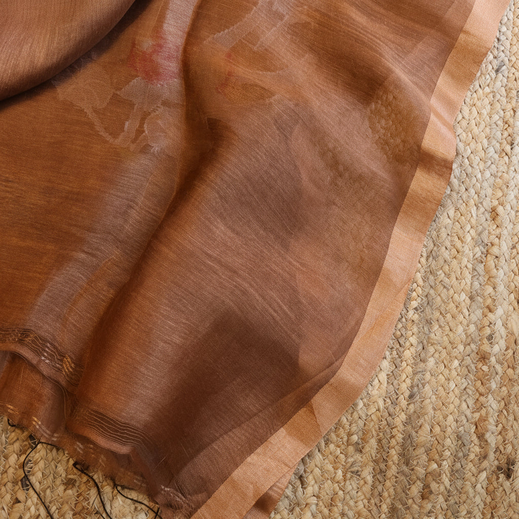 Silk Linen Jamdani Saree – West Bengal Handloom
