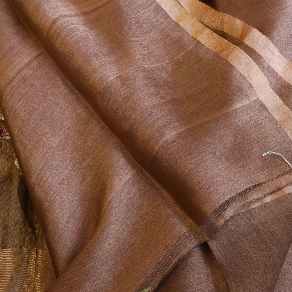 Silk Linen Jamdani Saree – West Bengal Handloom